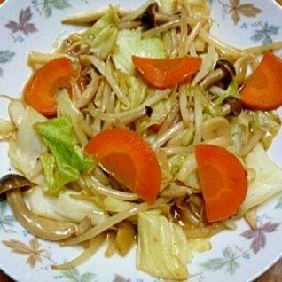 中華風きのこ入り野菜炒め